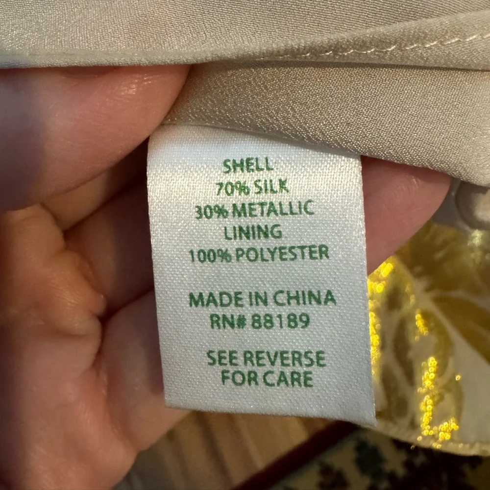 Lilly Pulitzer Gold Metallic Dress XL - Picture 5 of 5